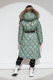 Пальто для девочки GnK ЗС-923 (мор.волн) Женский Светло-зеленый - превью-фото №5