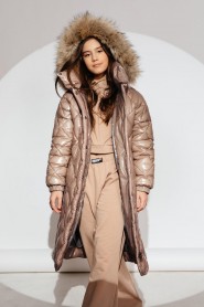Пальто для девочки GnK ЗС-923 (кофейн) Женский Светло-коричневый - превью-фото №5