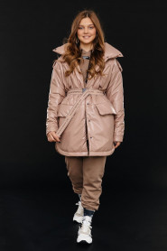Куртка GnK С-744 (карам) Женский Светло-коричневый - превью-фото №1