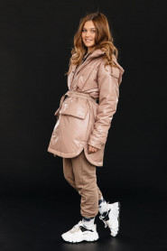 Куртка GnK С-744 (карам) Женский Светло-коричневый - превью-фото №4
