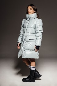 Зимнее пальто GnK 962 тум Женский Светло-серый - превью-фото №3