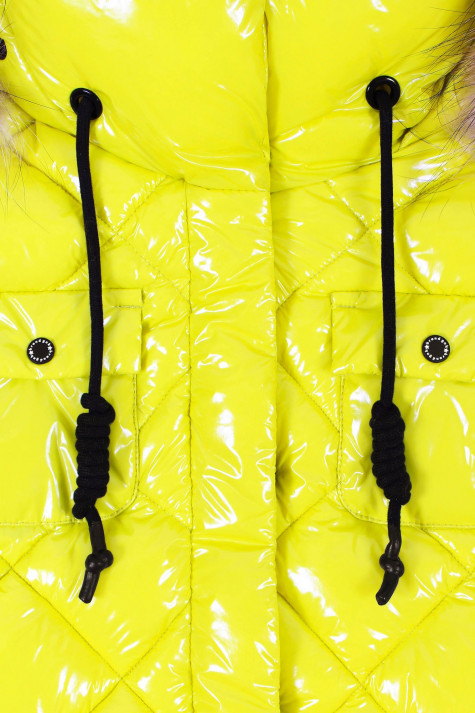 Пальто для девочки GnK ЗС-919 (желт-зел) Женский Желтый,Зеленый - фото №6