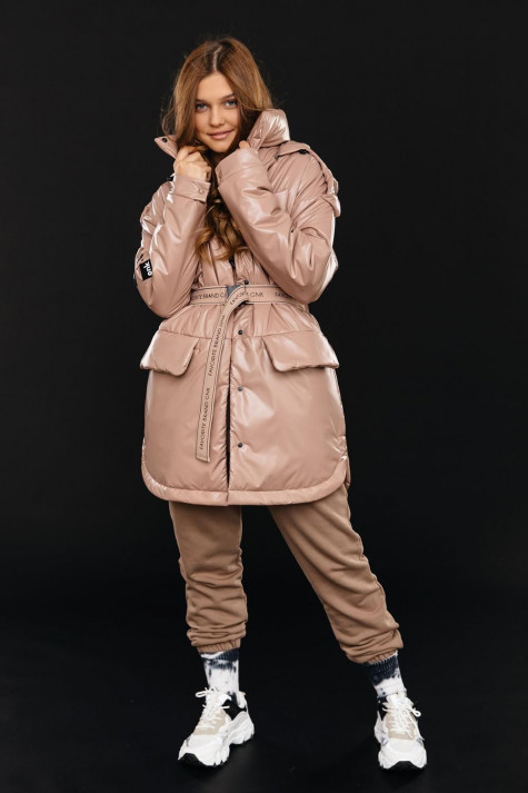 Куртка GnK С-744 (карам) Женский Светло-коричневый - фото №3